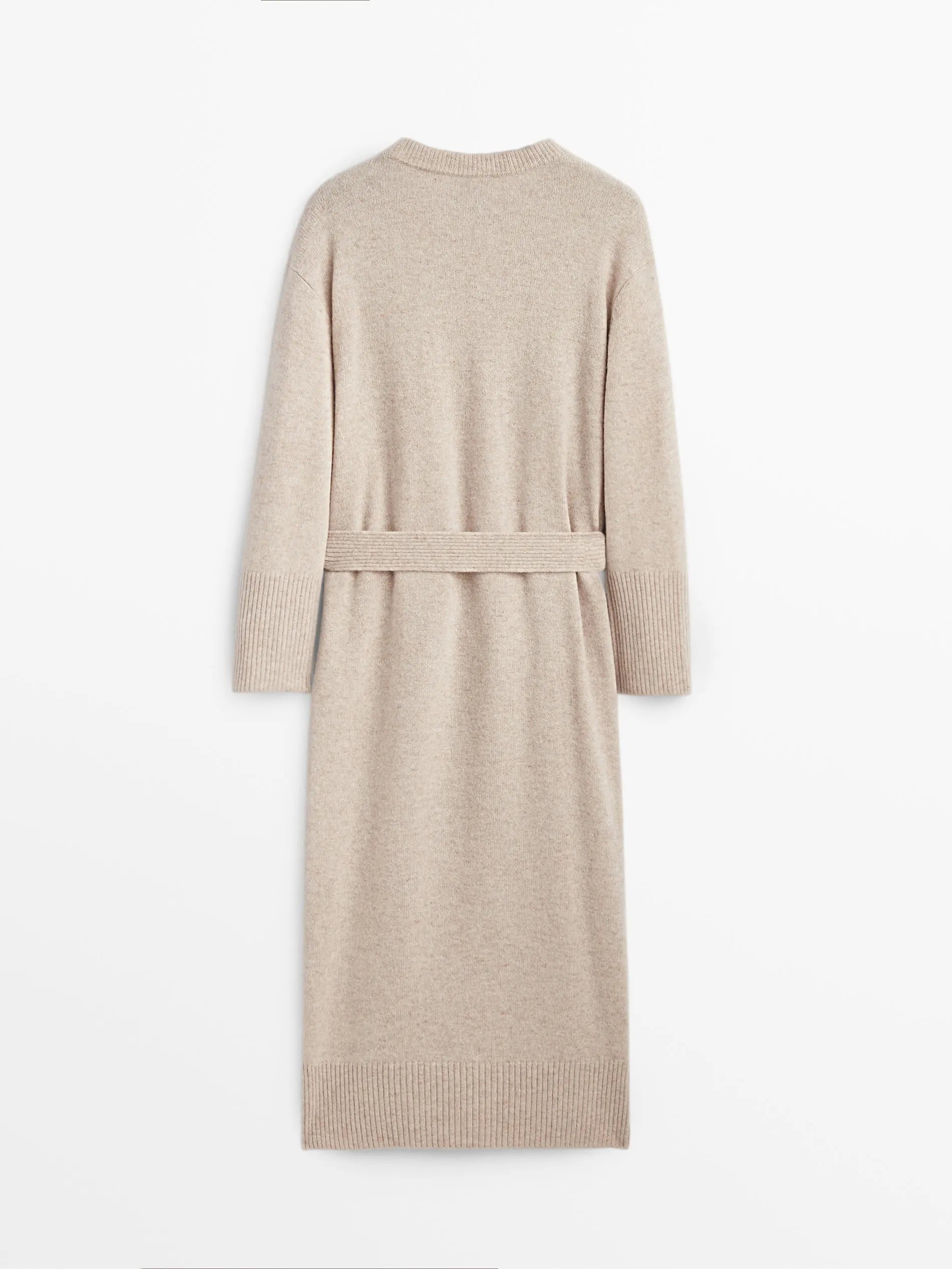 Clásico Madrid | Belted Knit Dress – Long Sleeve Elegant Style