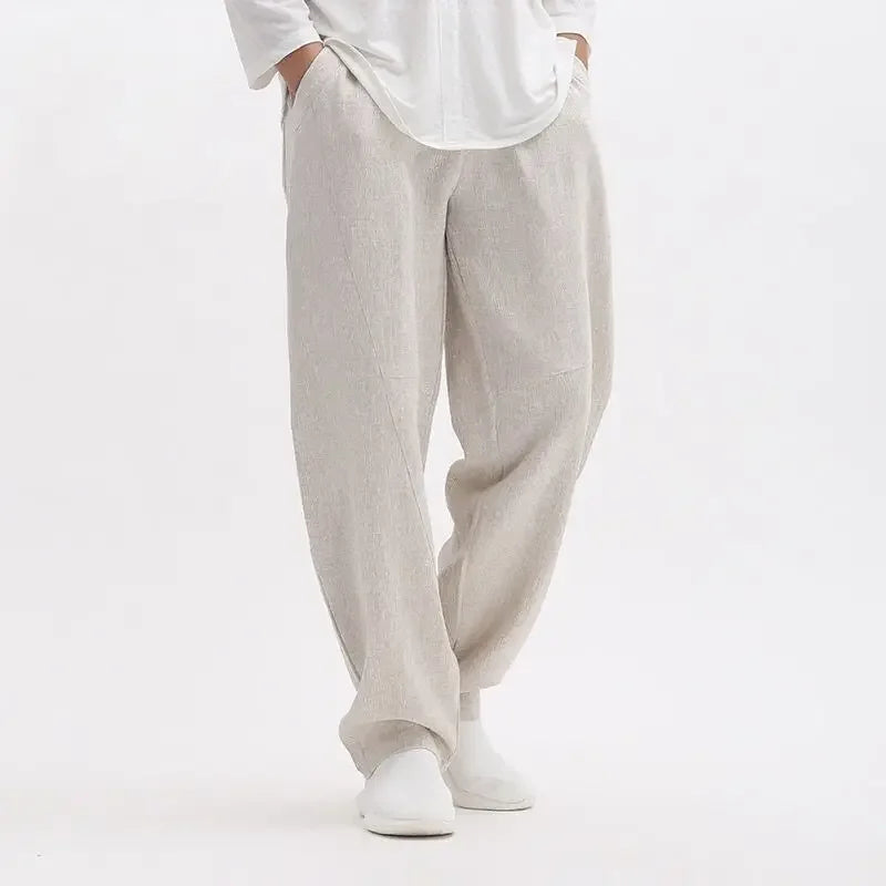 Clásico Madrid | Men’s Casual Linen Pants – Wide-Leg Comfort Trousers